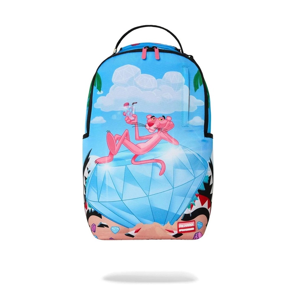 Sprayground Pink Panther Big OL' Diamond Backpack Unisex Blue Outdoor Bag